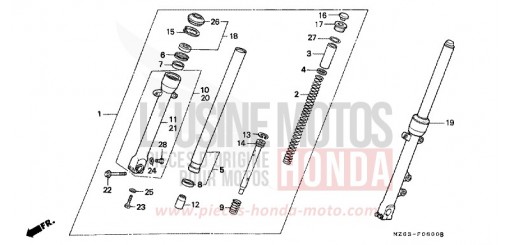 GABEL, VORNE NTV650V de 1997